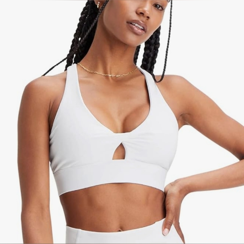 Fabletics Oasis Twist Sports Bra - White - Size Large